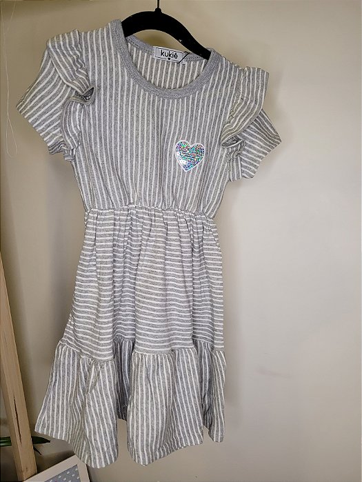 Vestido listrado midi