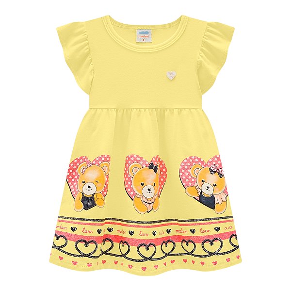 Vestido amarelo ursinhos
