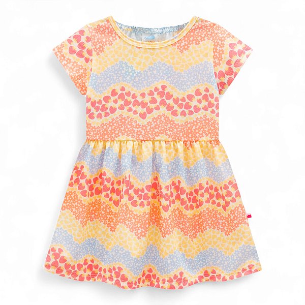 Vestido em meia malha moranguinhos