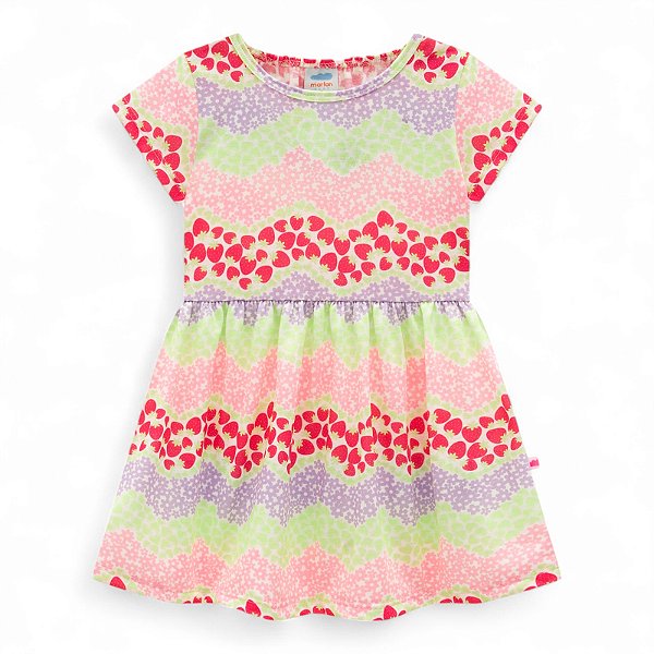 Vestido meia malha moranguinhos