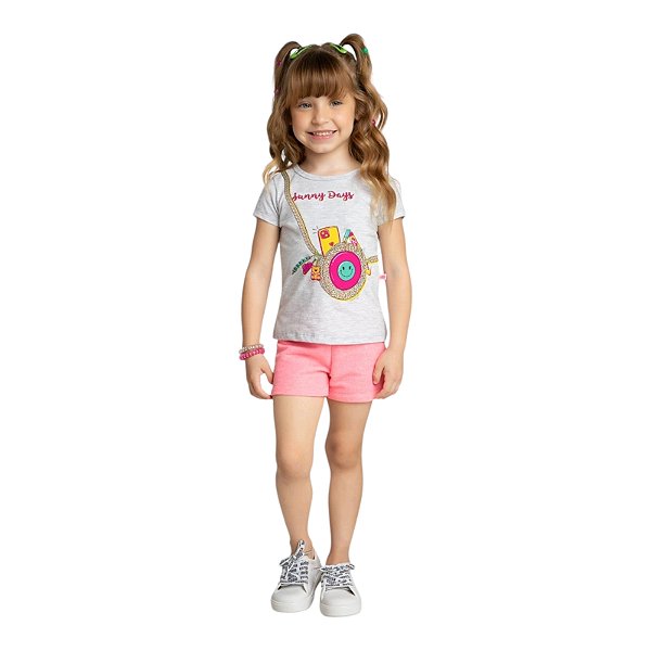 Conjunto blusa em meia malha estampa bolsa