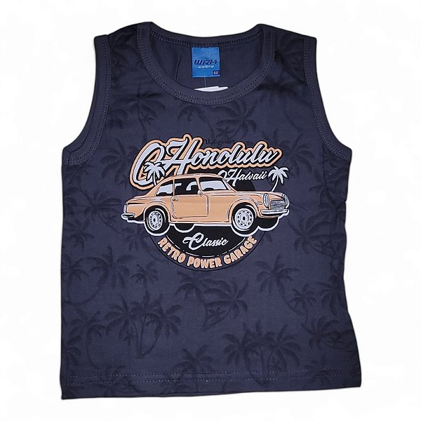 Camiseta regata meia malha penteada
