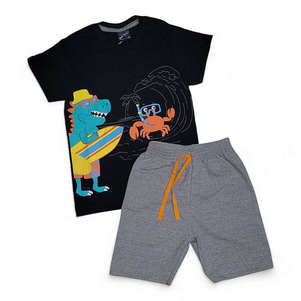 Conjunto masculino com estampa interativa fundo do mar