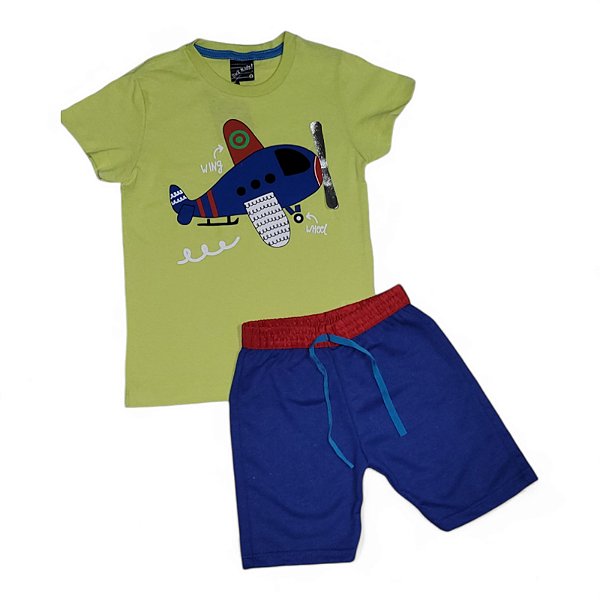 Conjunto masculino estampa interativa helicóptero