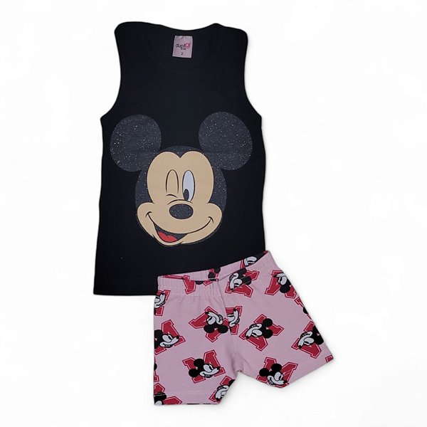 Conjunto feminino regata estampa minie