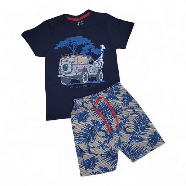 Conjunto masculino estampa interativa passeio na savana