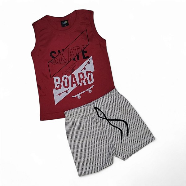 Conjunto masculino regata estampa skate