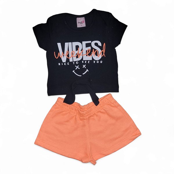 Conjunto feminino blusinha com amarração e shorts em moletinho