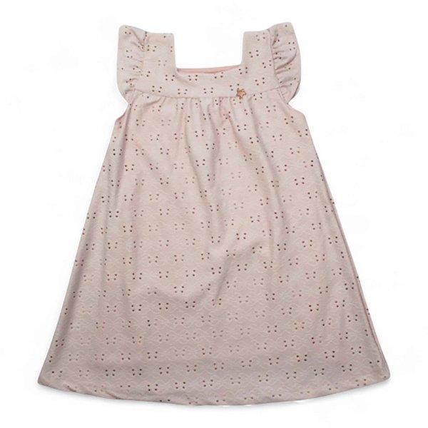 Vestido manga curta em laise