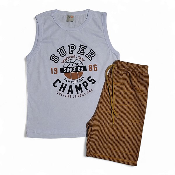 Conjunto masculino regata e shorts moletinho