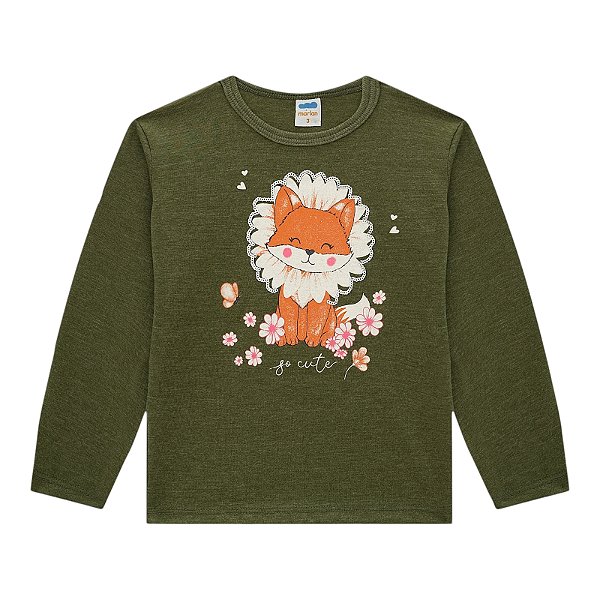 Blusa manga longa raposinha na cor verde
