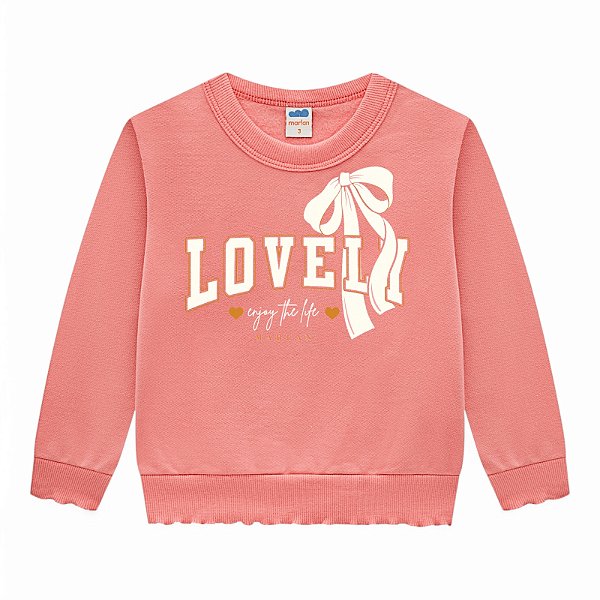 Blusa em moletom feminino estampa laço