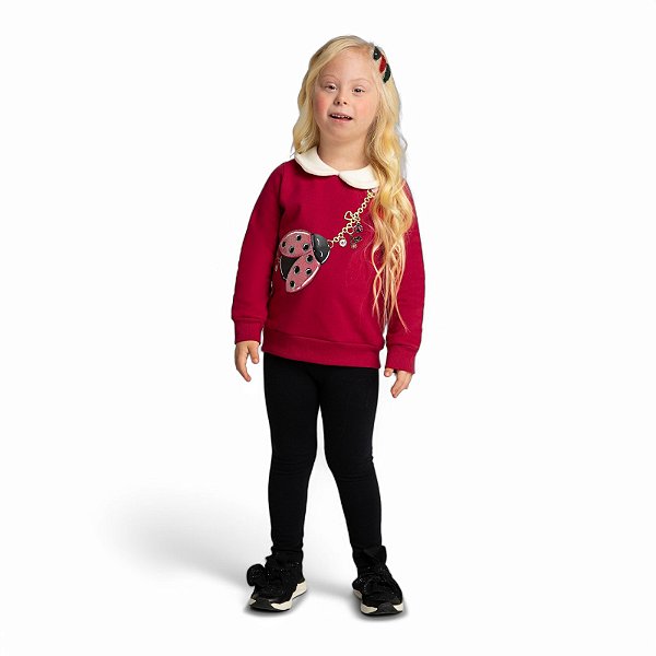 Conjunto feminino moletom estampa joaninha