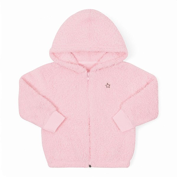 Casaco feminino em pelo alpaca com aplicação de estrelinha