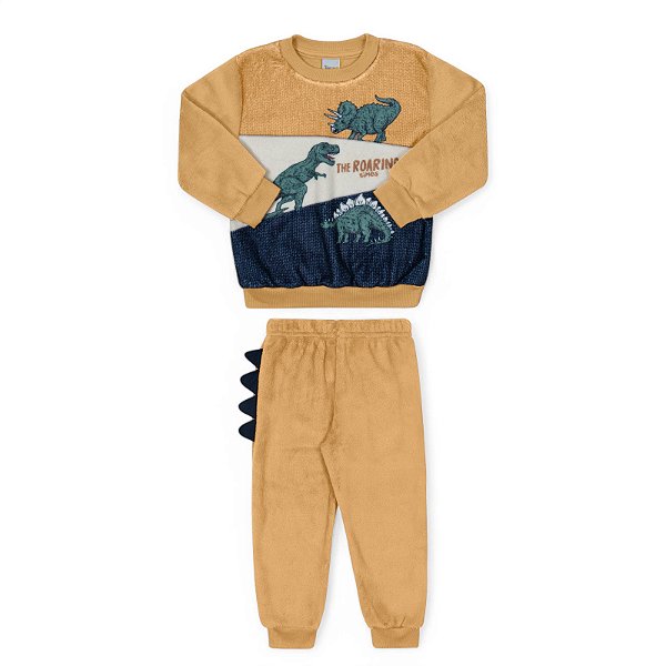 Conjunto masculino em pelinhos estampa dinossauros
