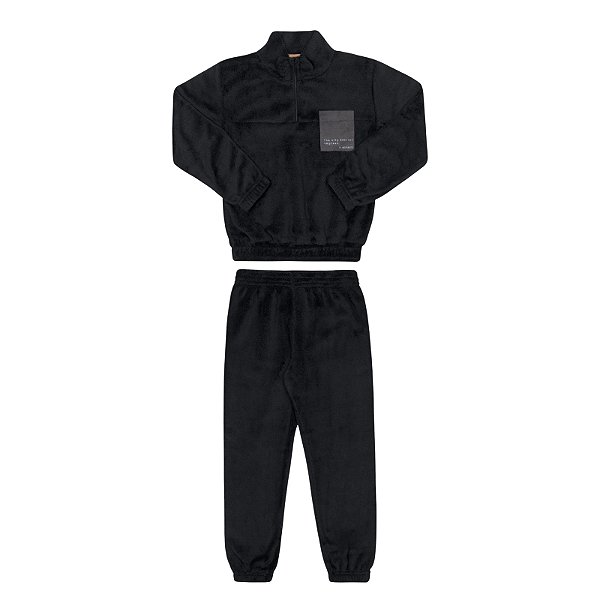 Conjunto em pelinhos com detalhe em ziper