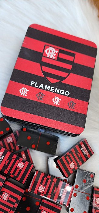 Dominó Personalizado Time do Flamengo/ Fundo preto