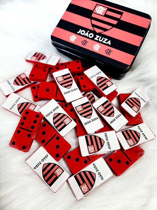 Dominó Personalizado Time do Flamengo/ Fundo vermelho
