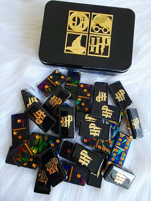 Dominó Personalizado Holográfico Harry Potter Black Piano