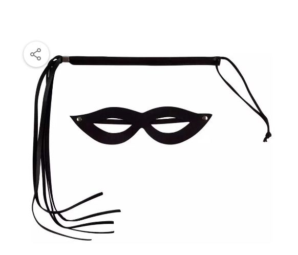 KIT DOMINADORA MÁSCARA E CHICOTE