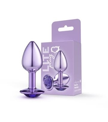 PLUG P - ROXO COM PEDRA ROXA LINHA LITEPLUG SEXY FANTASY EM POLIPROPILENO