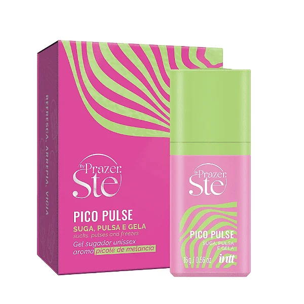 PICO PULSE MELANCIA - EXCITANTE BEIJÁVEL - PULSA, SUGA E VIBRA - INTT 16G