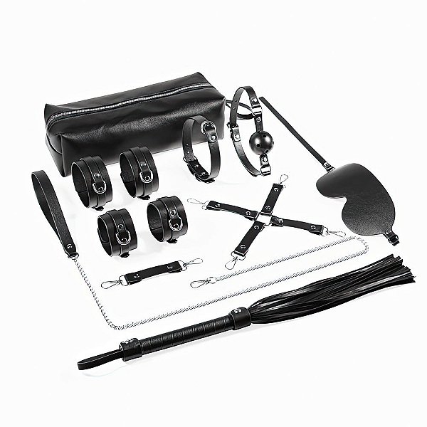 NÉCESSAIRE KIT DE BONDAGE COM 8 ITENS
