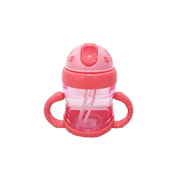 Garrafa Infantil Decorada C/ Alça E C/ Canudo 200ml