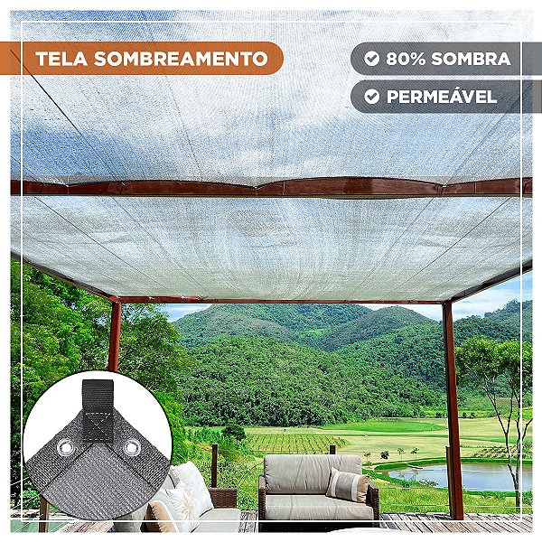 Tela Shade Pergolado Cinza 80% 4x4,5