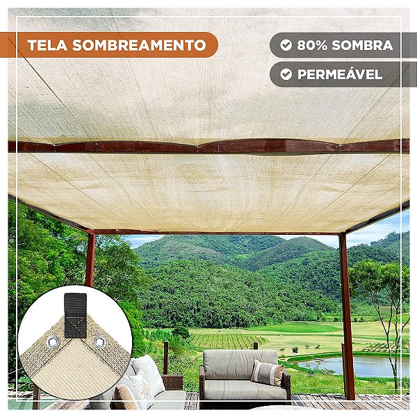 Tela Shade Pergolado Bege 80% 7x10