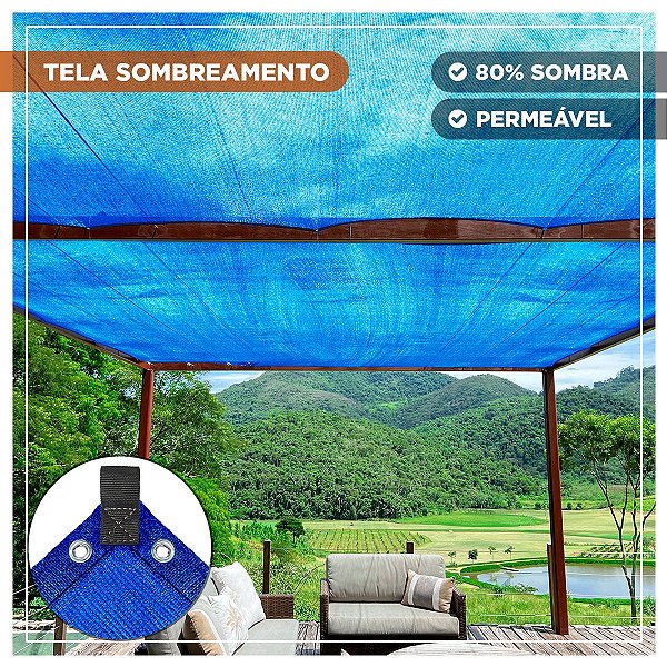 Tela Shade Pergolado Azul 80% 7x10