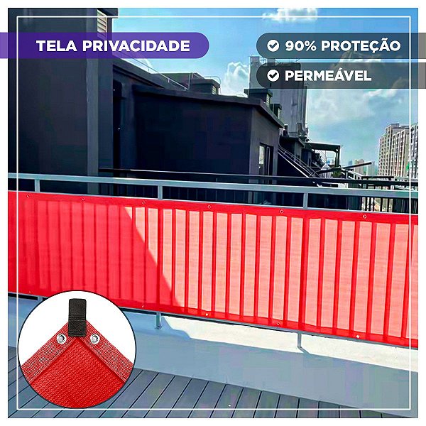 Tela Privacidade e Proteção Vermelho 1,5x10