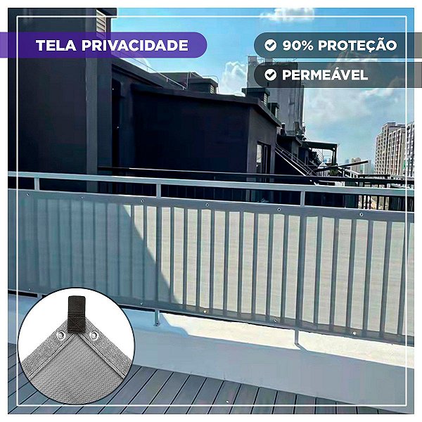 Tela Privacidade e Proteção Cinza 1x3