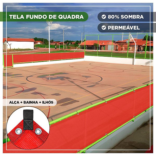 Tela Fundo De Quadra Esportiva Vermelha 1,5m x 16m