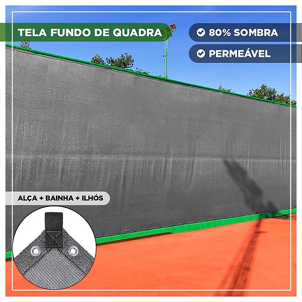 Tela Fundo De Quadra Esportiva Cinza 3m x 18m