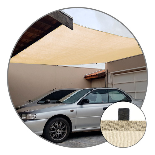 Tela Sombrite Bege 80% 5x4 Sombreamento Toldo Garagem