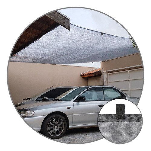Tela Sombrite Cinza 80% 5x4 Sombreamento Toldo Garagem