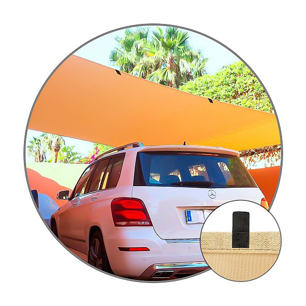 Tela Sombrite Bege 90% 5x6 Sombreamento Toldo Garagem
