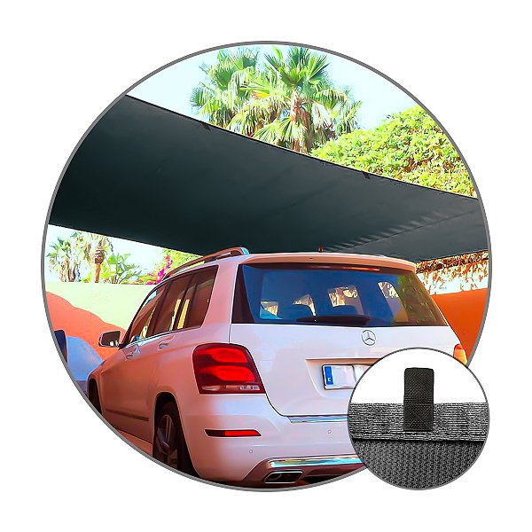 Tela Sombrite Preto 90% 4x4 Sombreamento Toldo Garagem