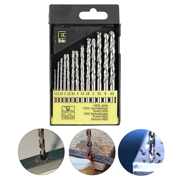 Jogo De Broca Para Metal Com 13 Peças Aço Rápido 1.5 - 6.5mm