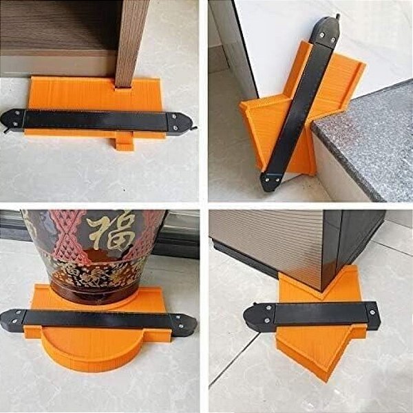 Gabarito Copiadora De Contornos Guia Perfis 25x13cm c/trava