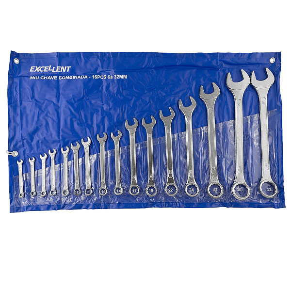 Jogo De Chave Combinada 6 A 32mm Kit Com 16 Peças Excellent