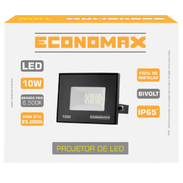 Projetor Refletor 6500k Led Branca Fria 10w T100-240v ecomax