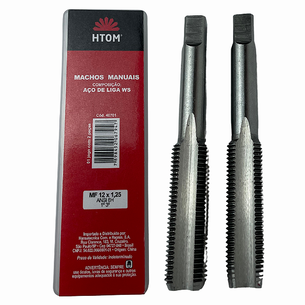 Jogo Macho Manual MF12 x1,25mm  Aço Liga Ws 2pcs Profissional