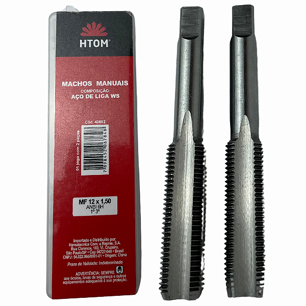 Jogo Macho Manual MF12x1,50mm mm Aço Liga Ws Com 2pcs Htom