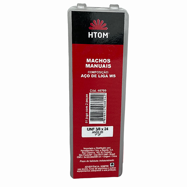 Jogo Macho Manual UNF 3/8X24mm Aço Liga Ws Com 2pcs Htom