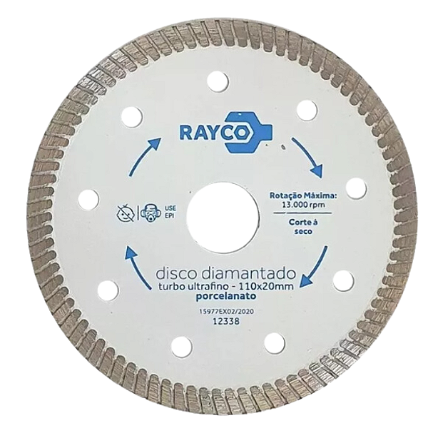Disco de corte diamantado liso p/porcelanato ultrafino Rayco