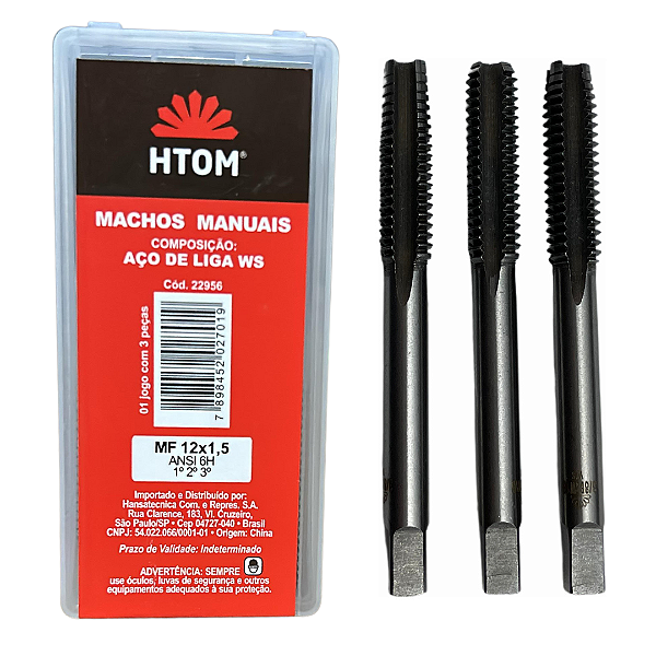 Jogo Macho Manual MF12 x1,5mm  Aço Liga Ws 2pcs Profissional
