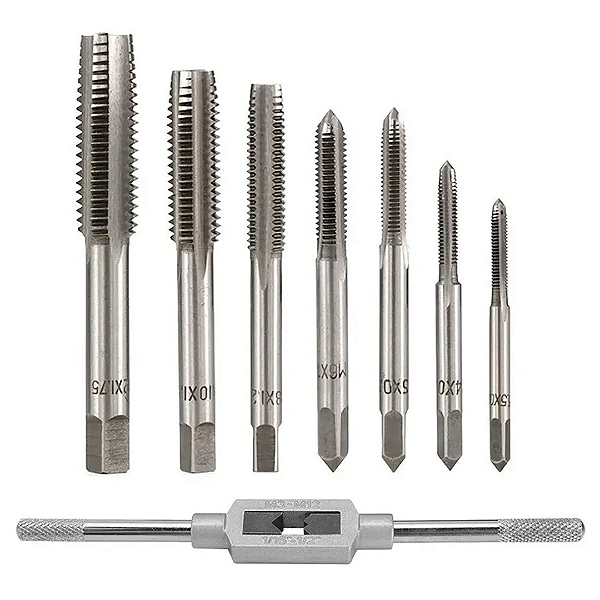 Jogo De Macho Manual 3 A 12mm Com Vira Macho Kit 8 Peças