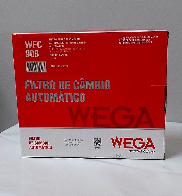 FILTRO DE CÂMBIO AUTOMÁTICO PARA FORD ECOSPORT/ FOCUS/ NEW FIESTA (SEM JUNTA) - WFC908- (WEGA)